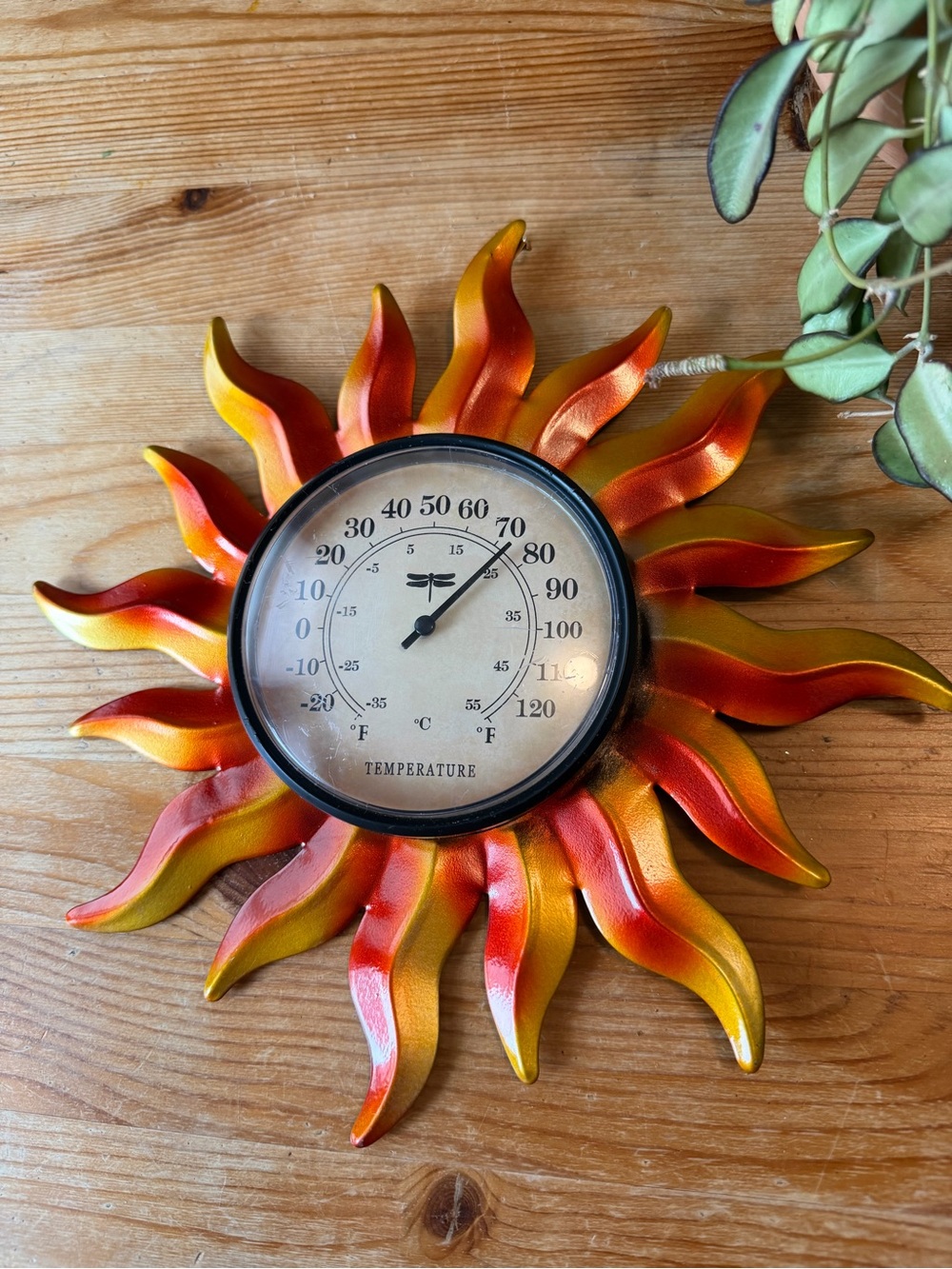 Vintage Sunburst Wall Thermometer